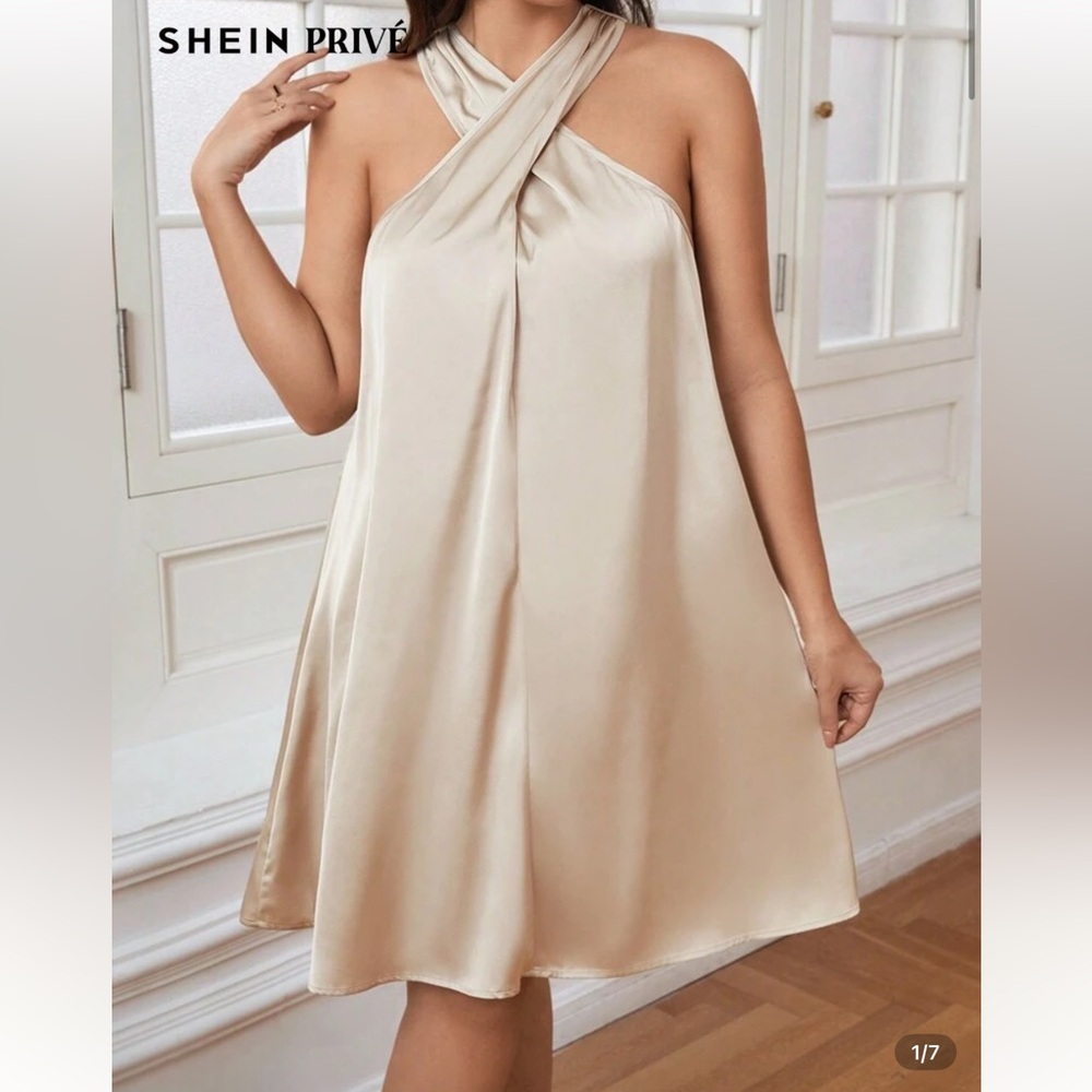 Elegant Cream Satin Nightgown
